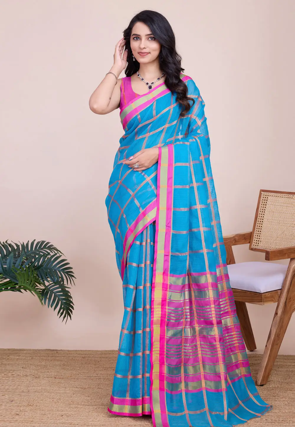 Blue Silk Saree With Blouse 297053