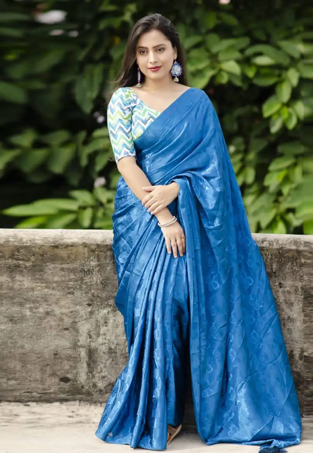 Blue Silk Saree With Blouse 289732