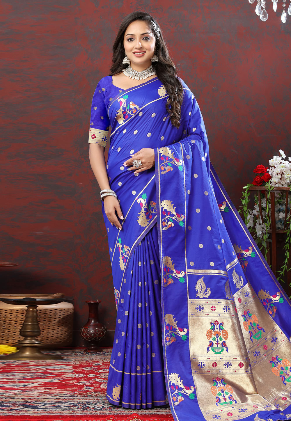 Blue Soft Silk Paithani Saree 279581