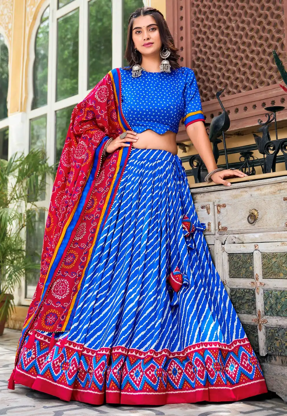 Blue Tussar Silk Navratri Chaniya Choli 292507