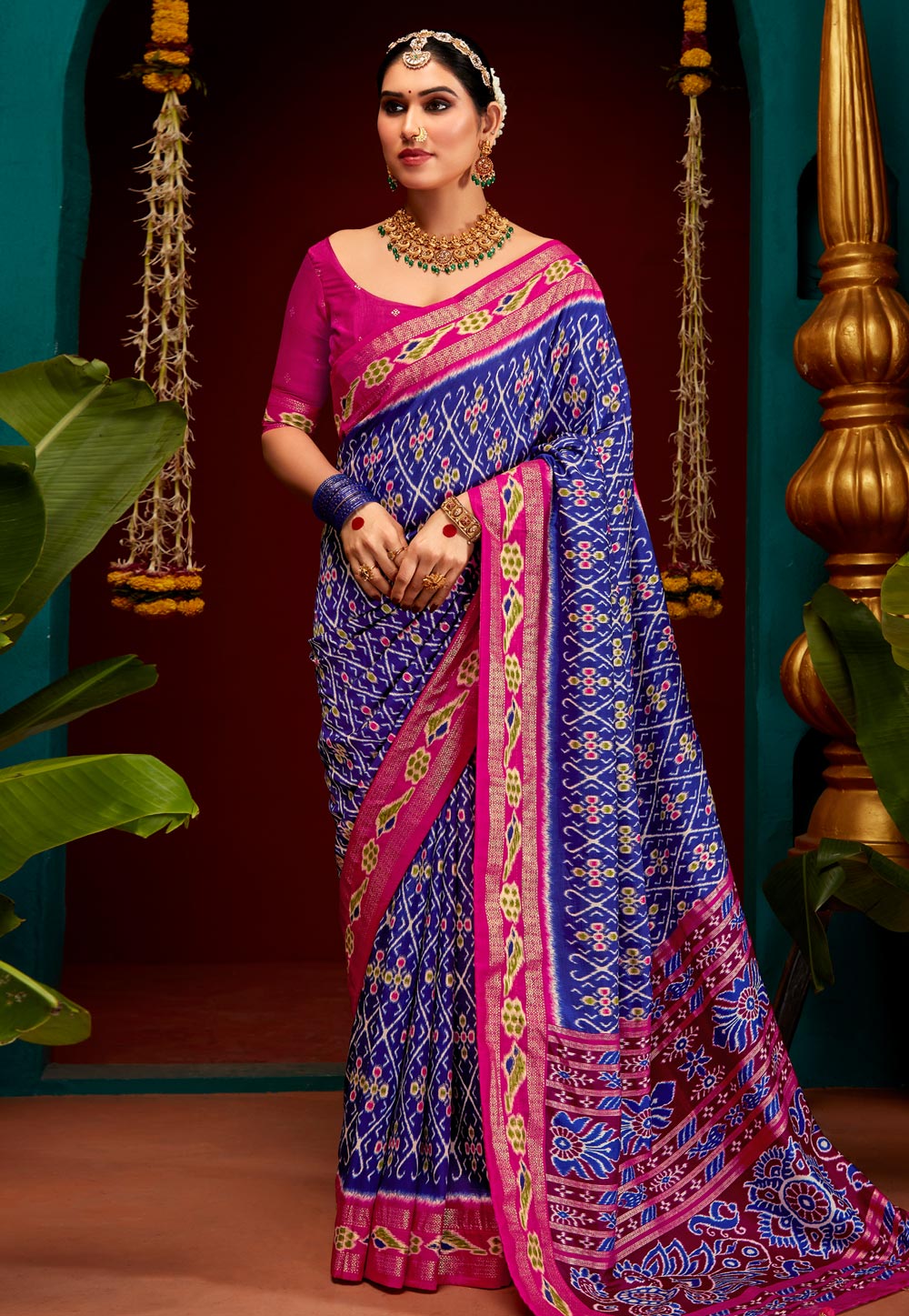 Blue Tussar Silk Saree With Blouse 286366