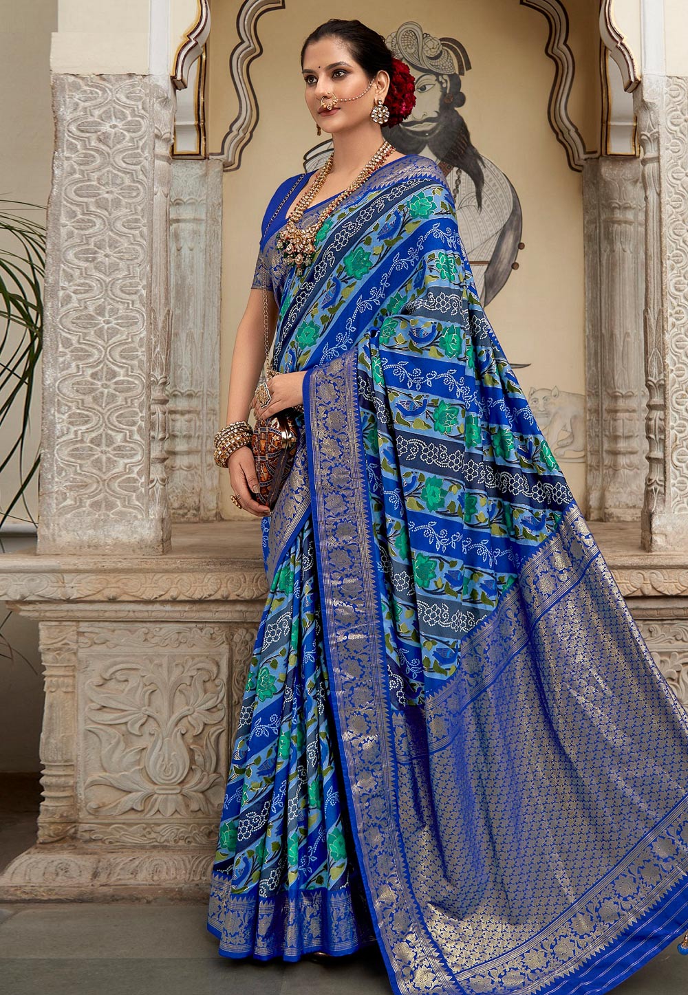 Blue Tussar Silk Saree With Blouse 282311