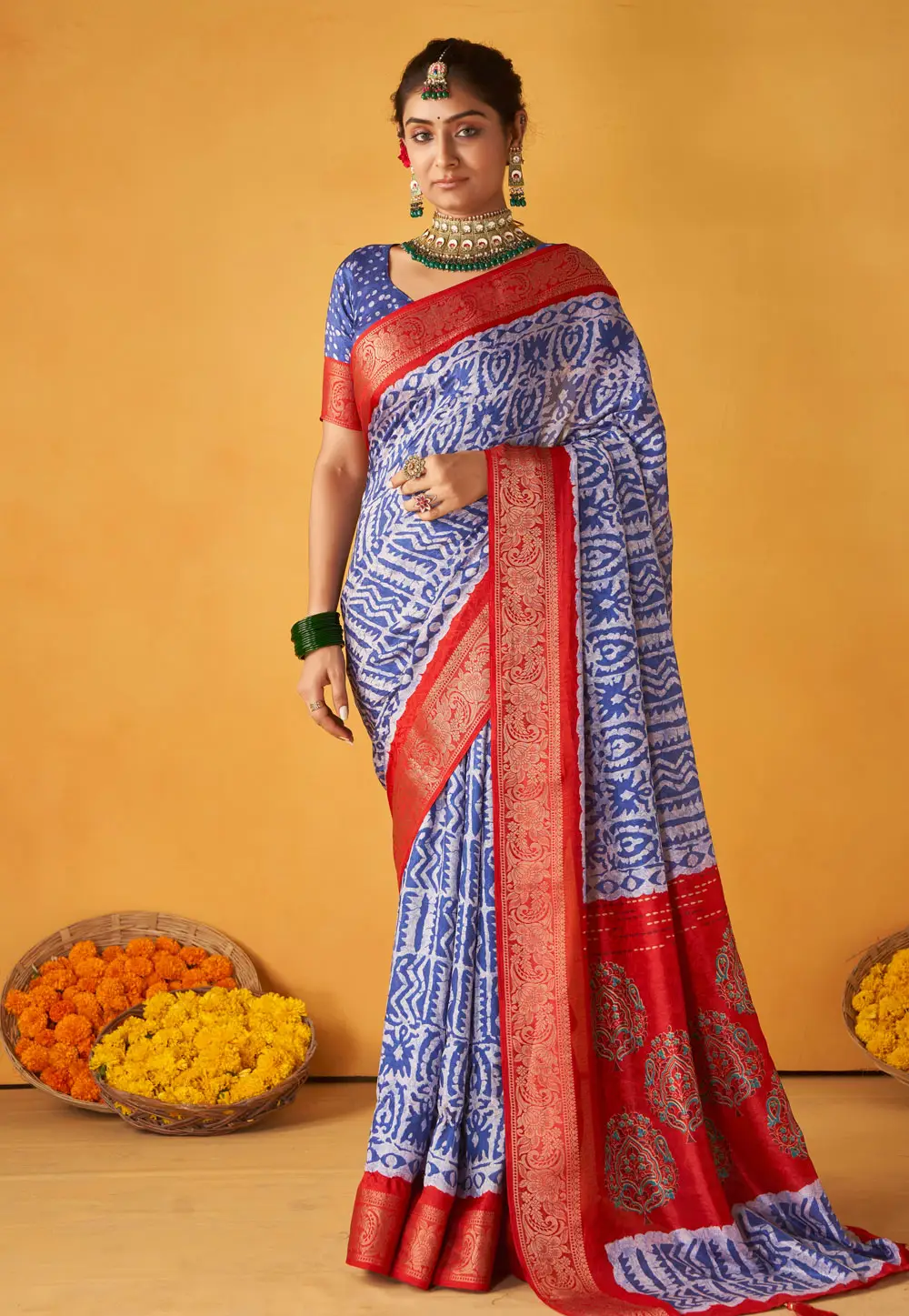 Blue Tussar Silk Saree With Blouse 296397