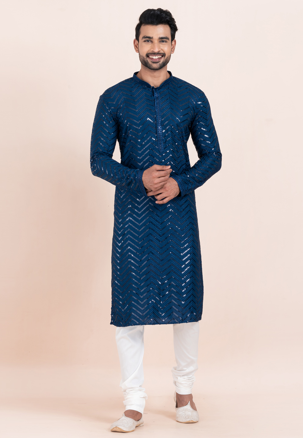 Blue Viscose Rayon Kurta Pajama 304818