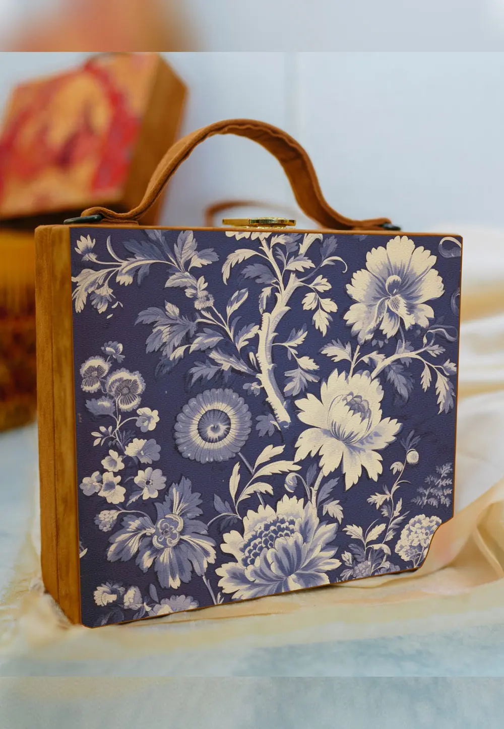 Blue Wooden Clutch 297628