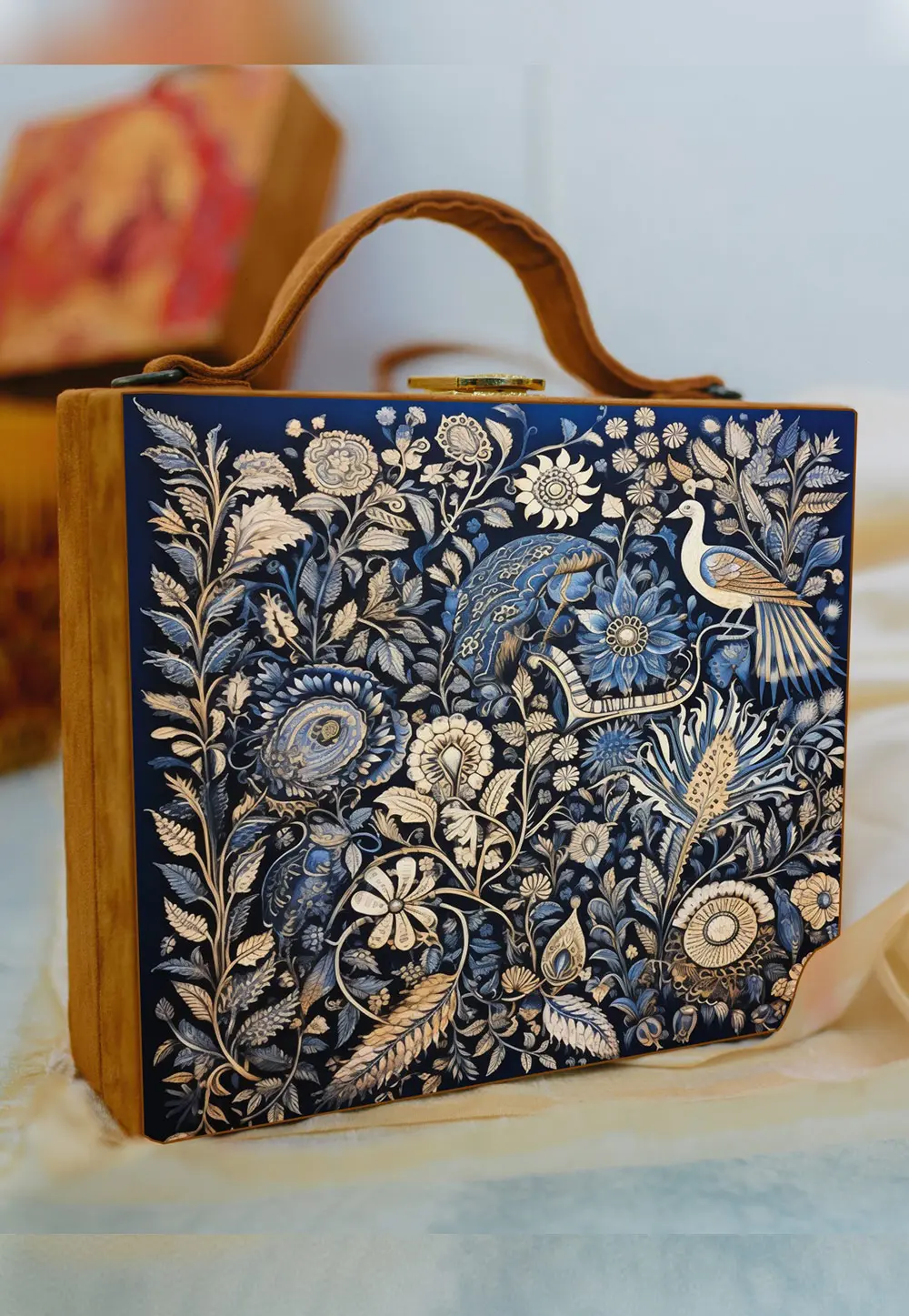 Blue Wooden Clutch 297641