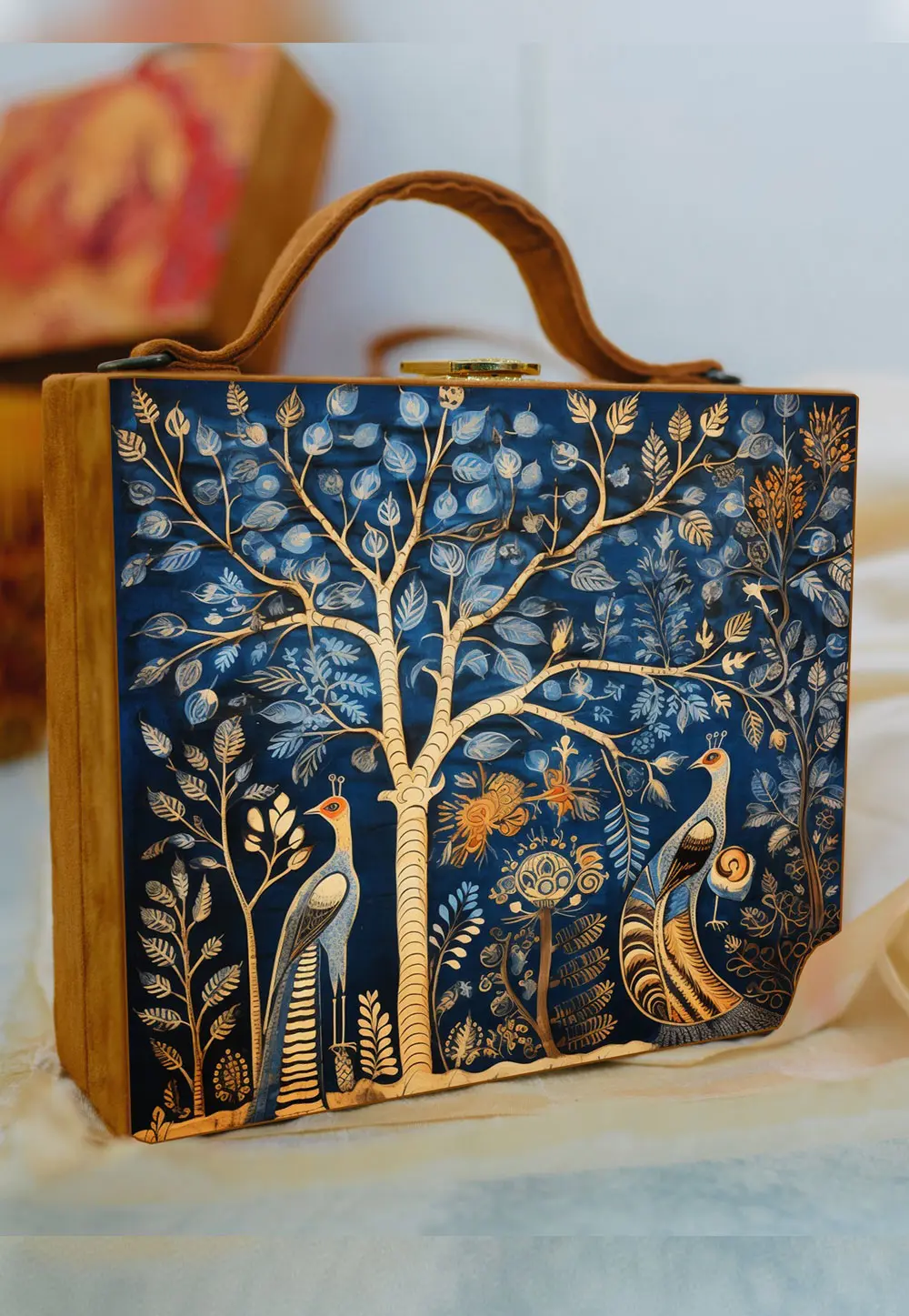 Blue Wooden Clutch 297645