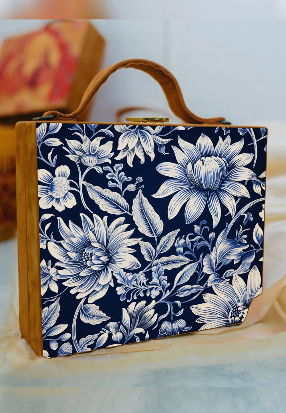 Blue Wooden Clutch 297646