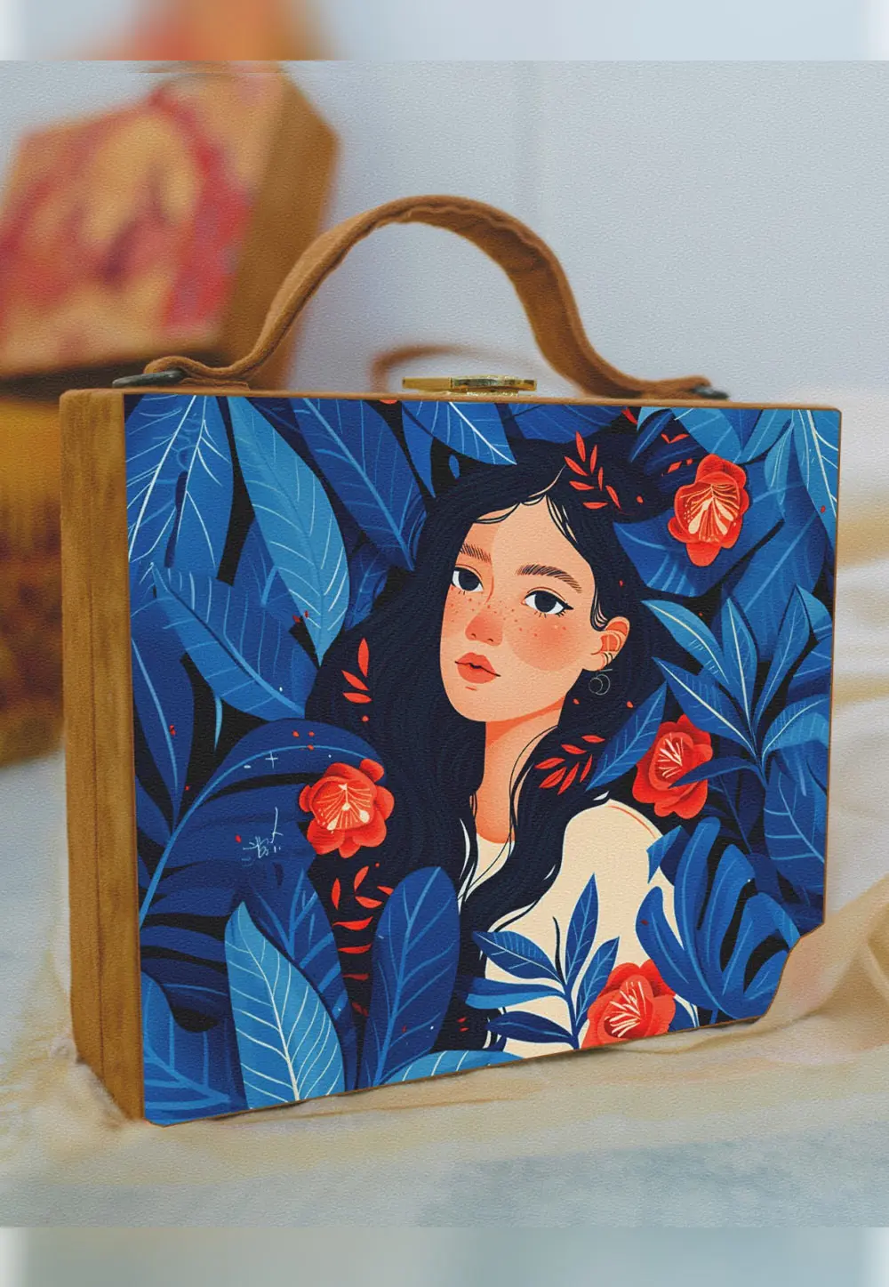 Blue Wooden Clutch 298277