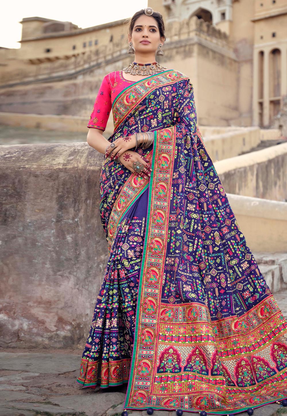 Blue Banarasi Silk Festival Wear Saree 242335