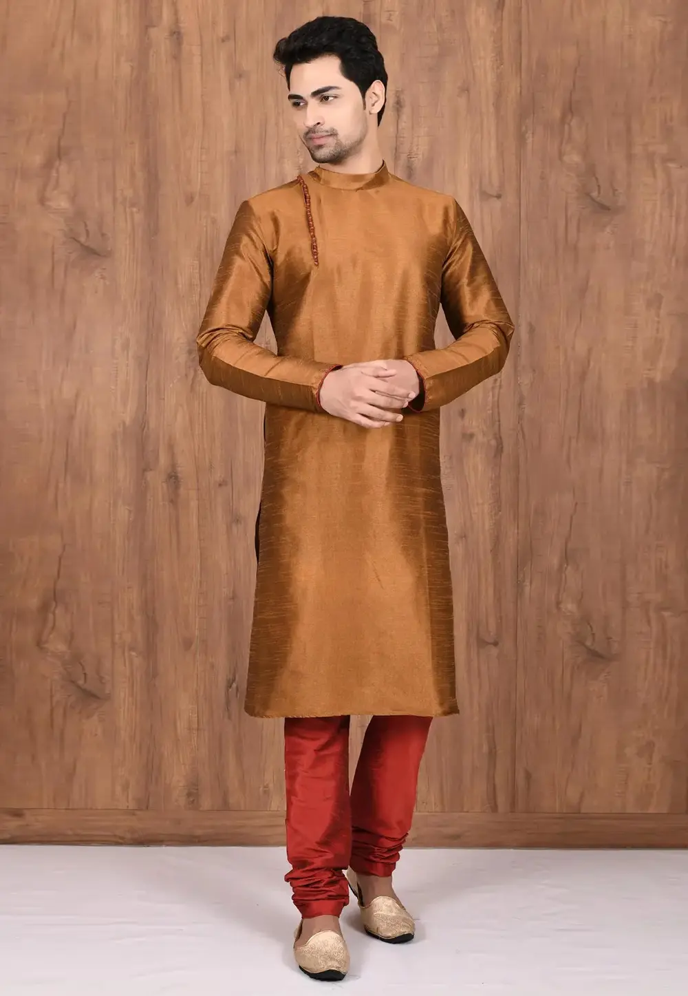 Brown Art Silk Kurta Pajama 300755