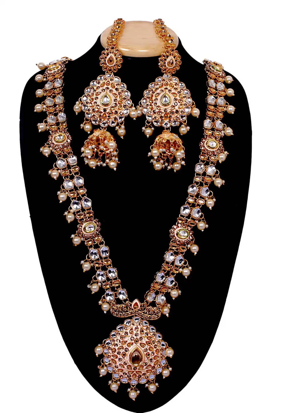 Brown Brass Necklace With Earrings 292900