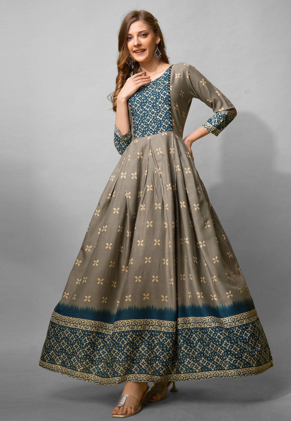 Brown Cotton Gown 305108