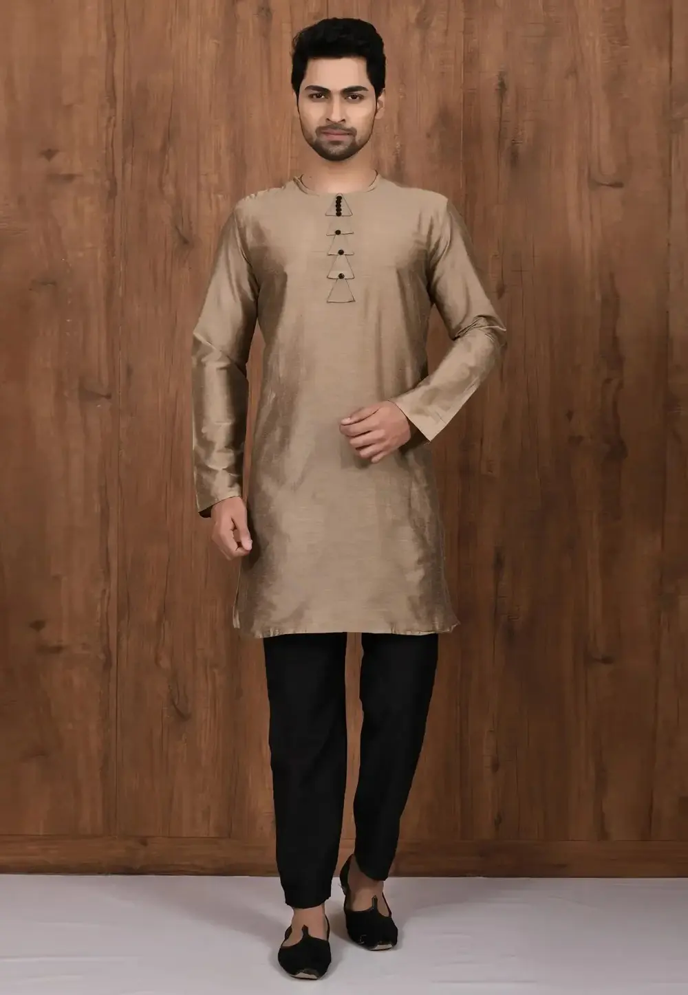 Brown Cotton Kurta Pajama 300733