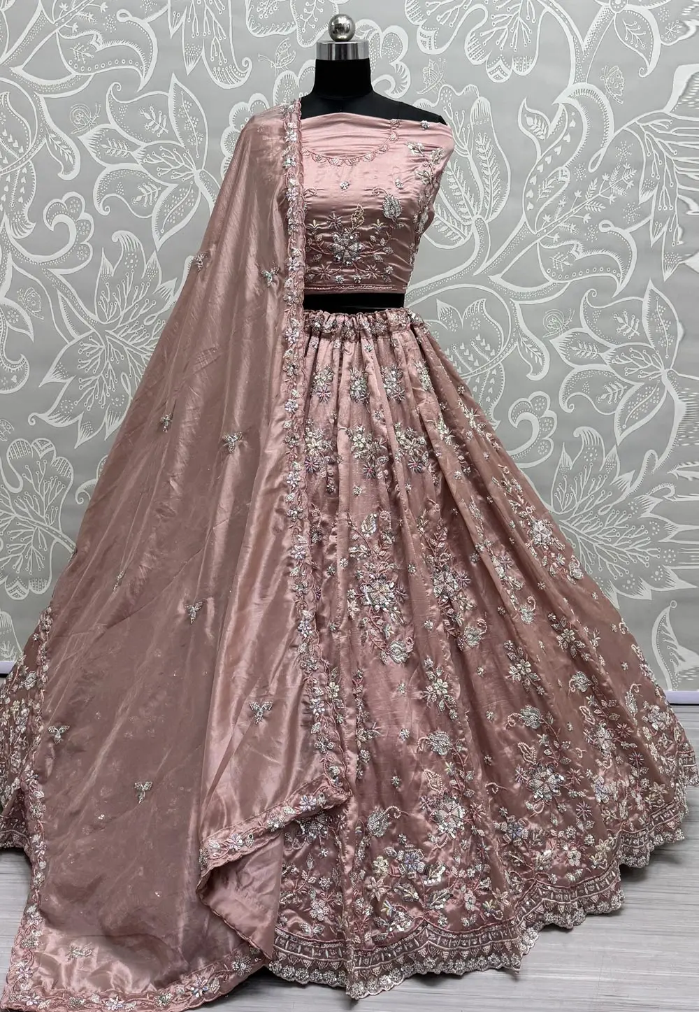 Brown Cotton Silk Wedding Lehenga Choli 299754