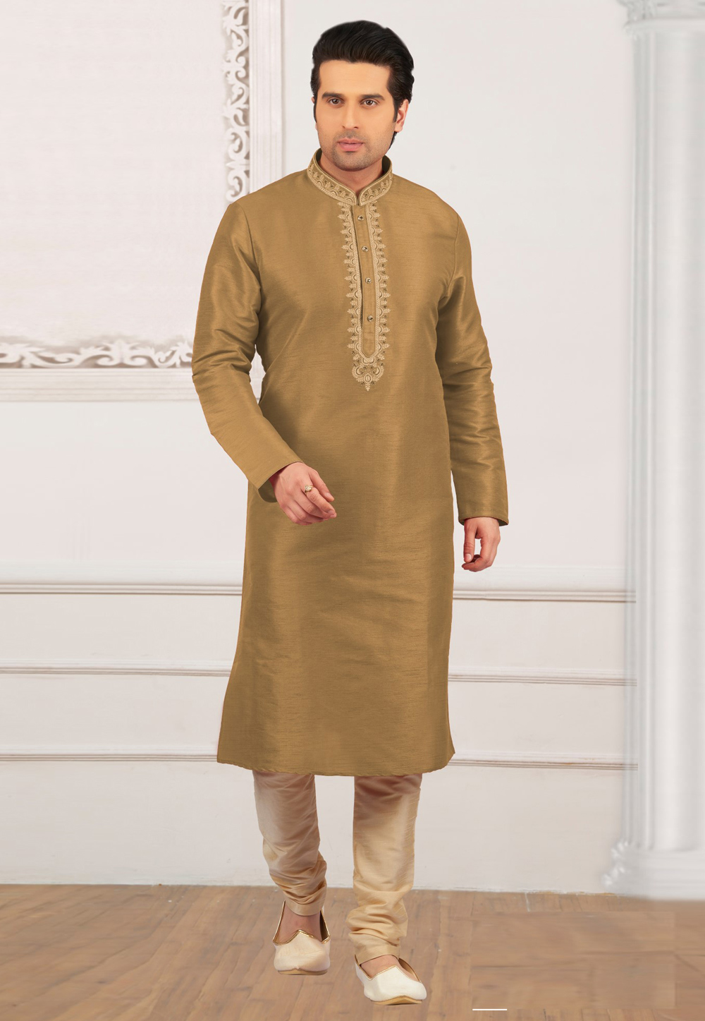 Brown Dupion Silk Kurta Pajama 309959
