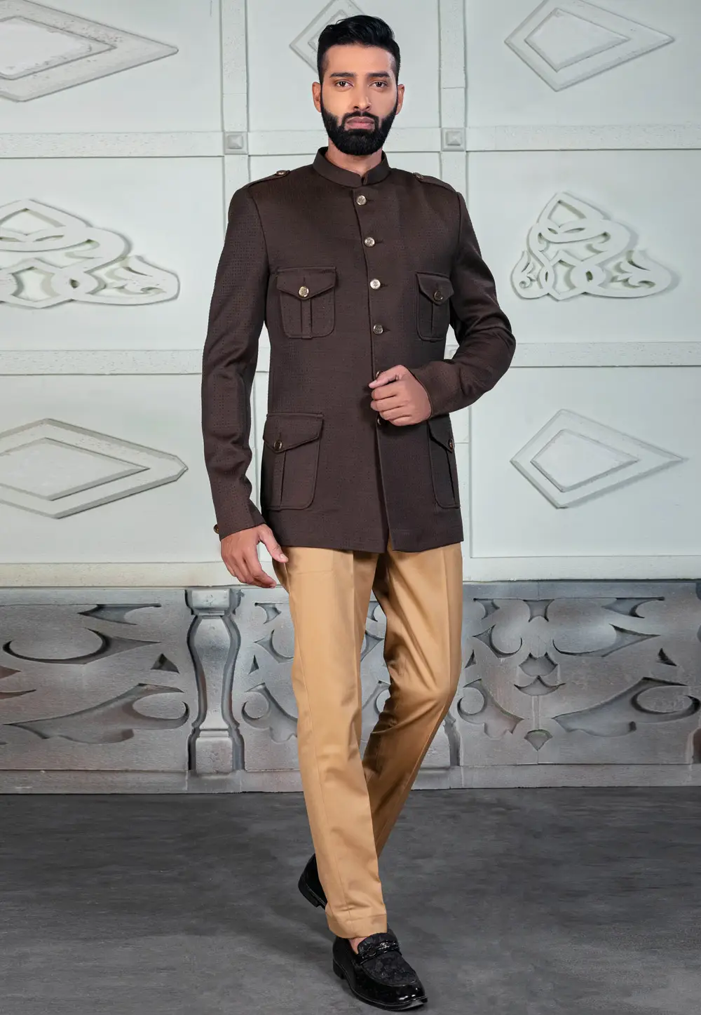 Brown Rayon Jodhpuri Suit 295511