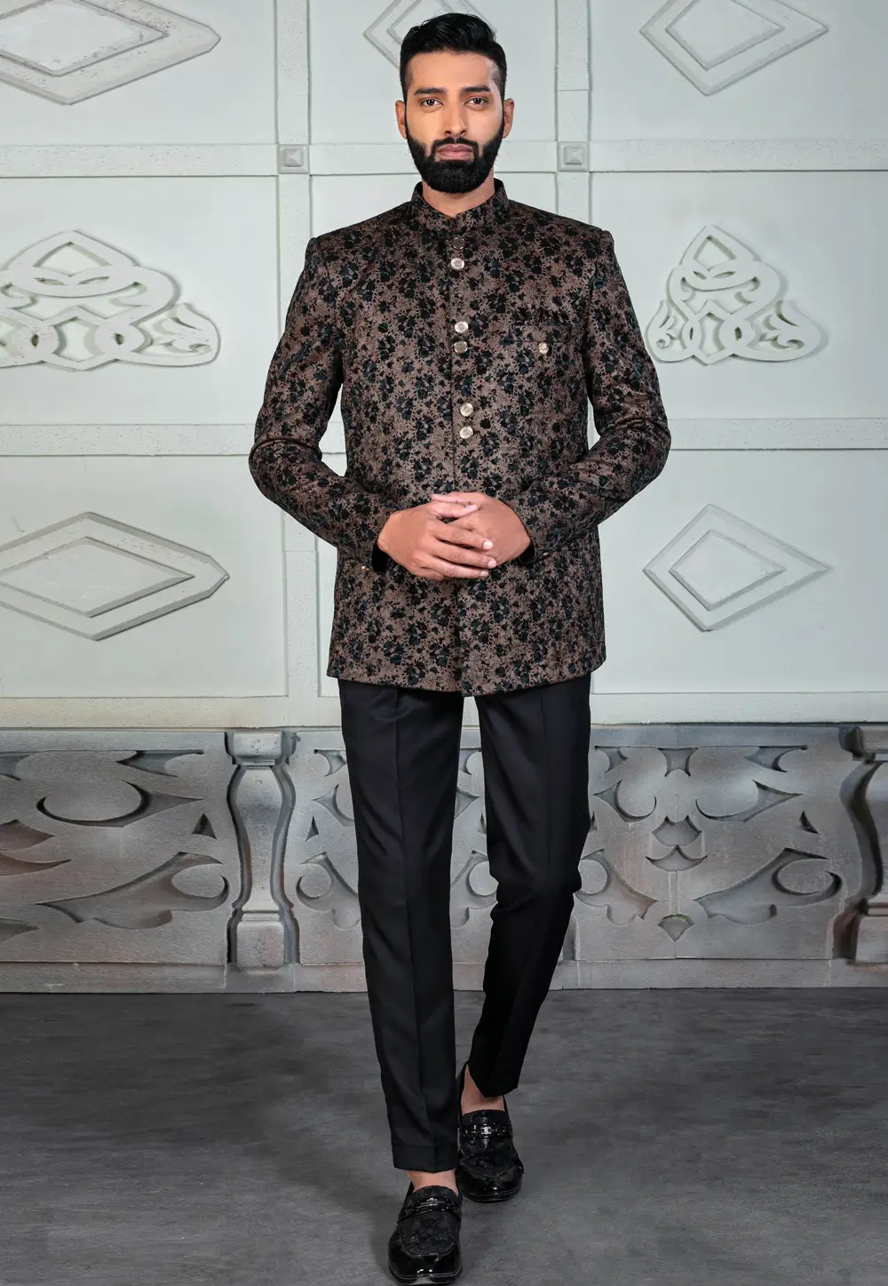 Brown Rayon Jodhpuri Suit 295526