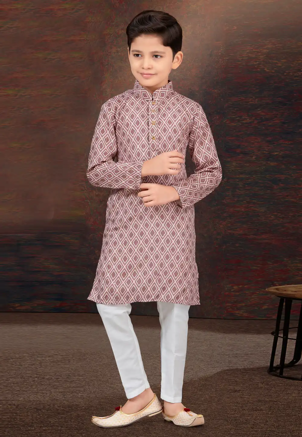 Brown Rayon Kids Kurta Pajama 294987