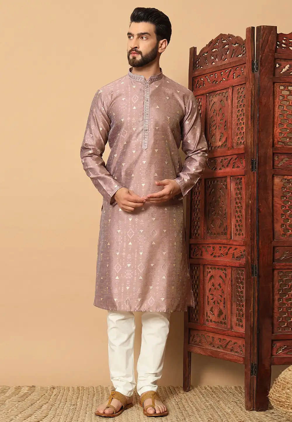 Brown Silk Kurta Pajama 291854