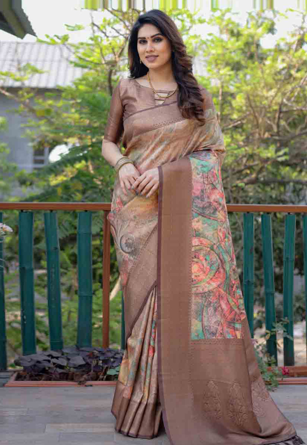 Brown Silk Saree With Blouse 280778