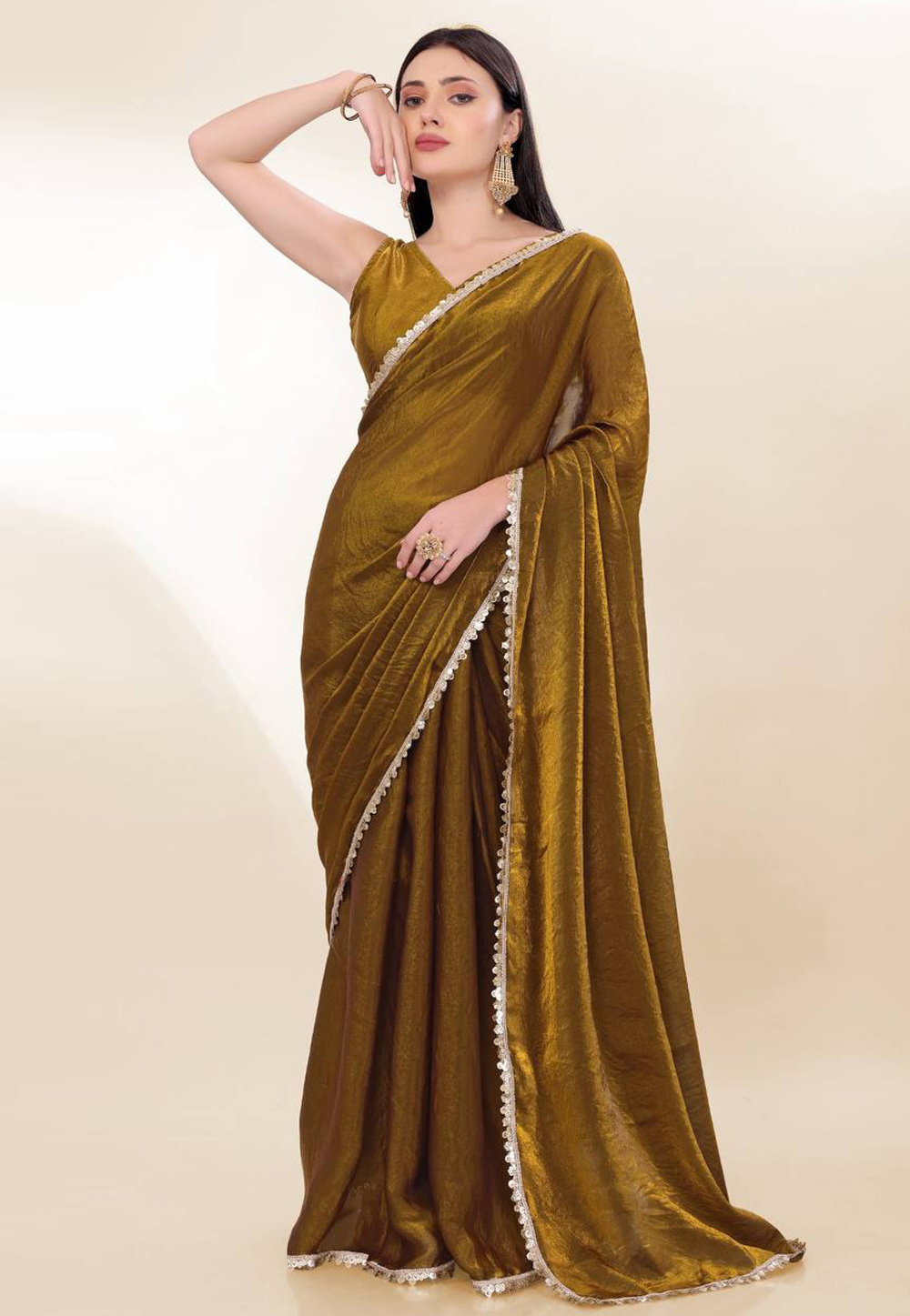 Brown Silk Saree With Blouse 305545