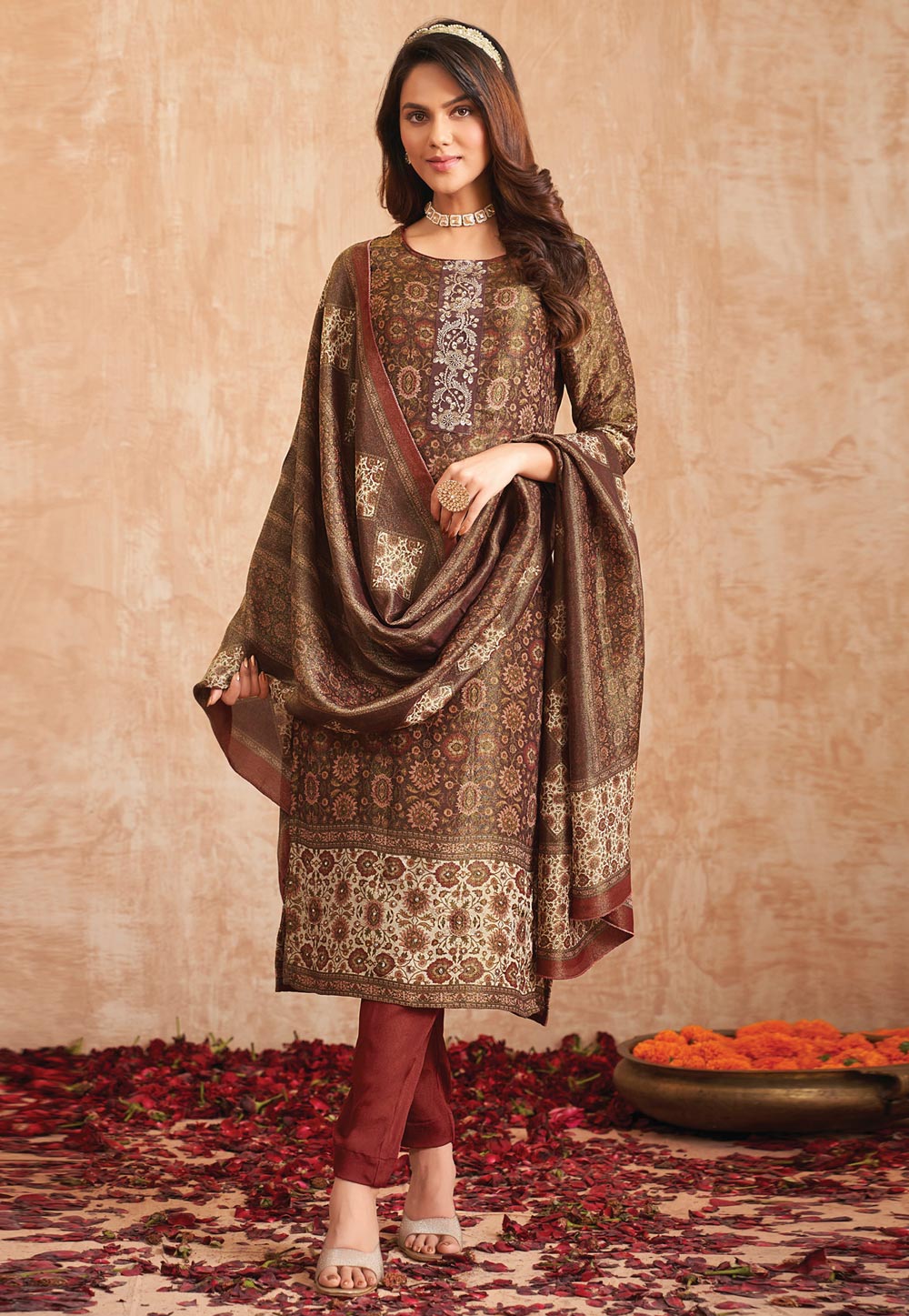 Brown Tissue Pant Style Suit 310141