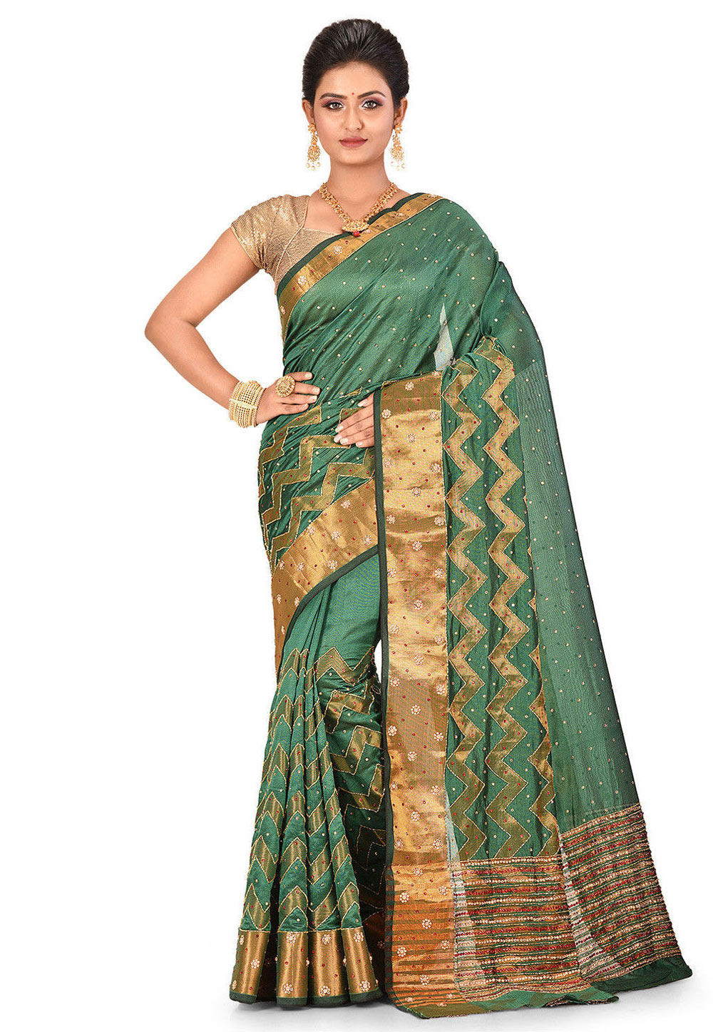 Green Kanchipuram Festival Wear Saree 202971