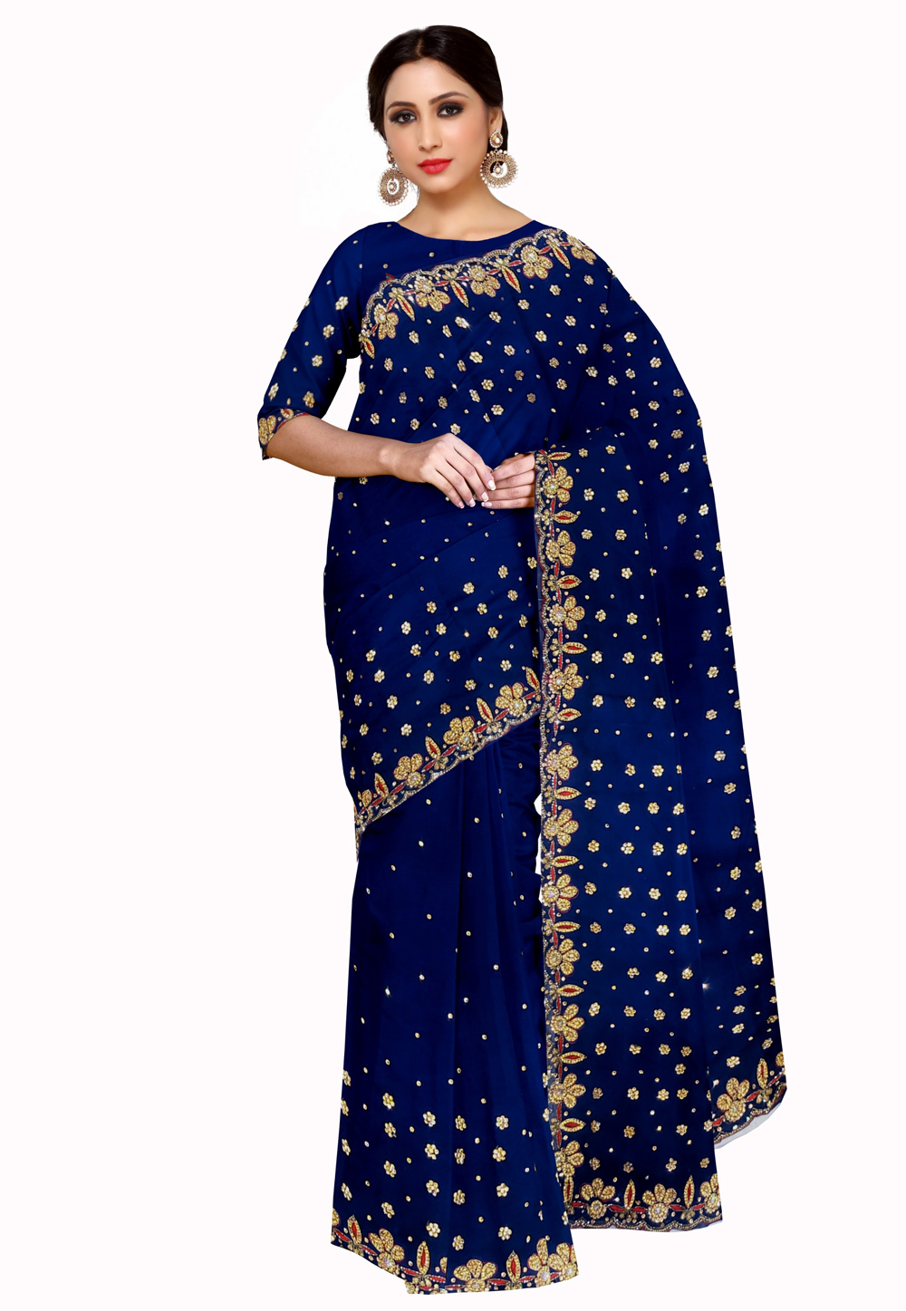 Blue Georgette Saree With Blouse 205648