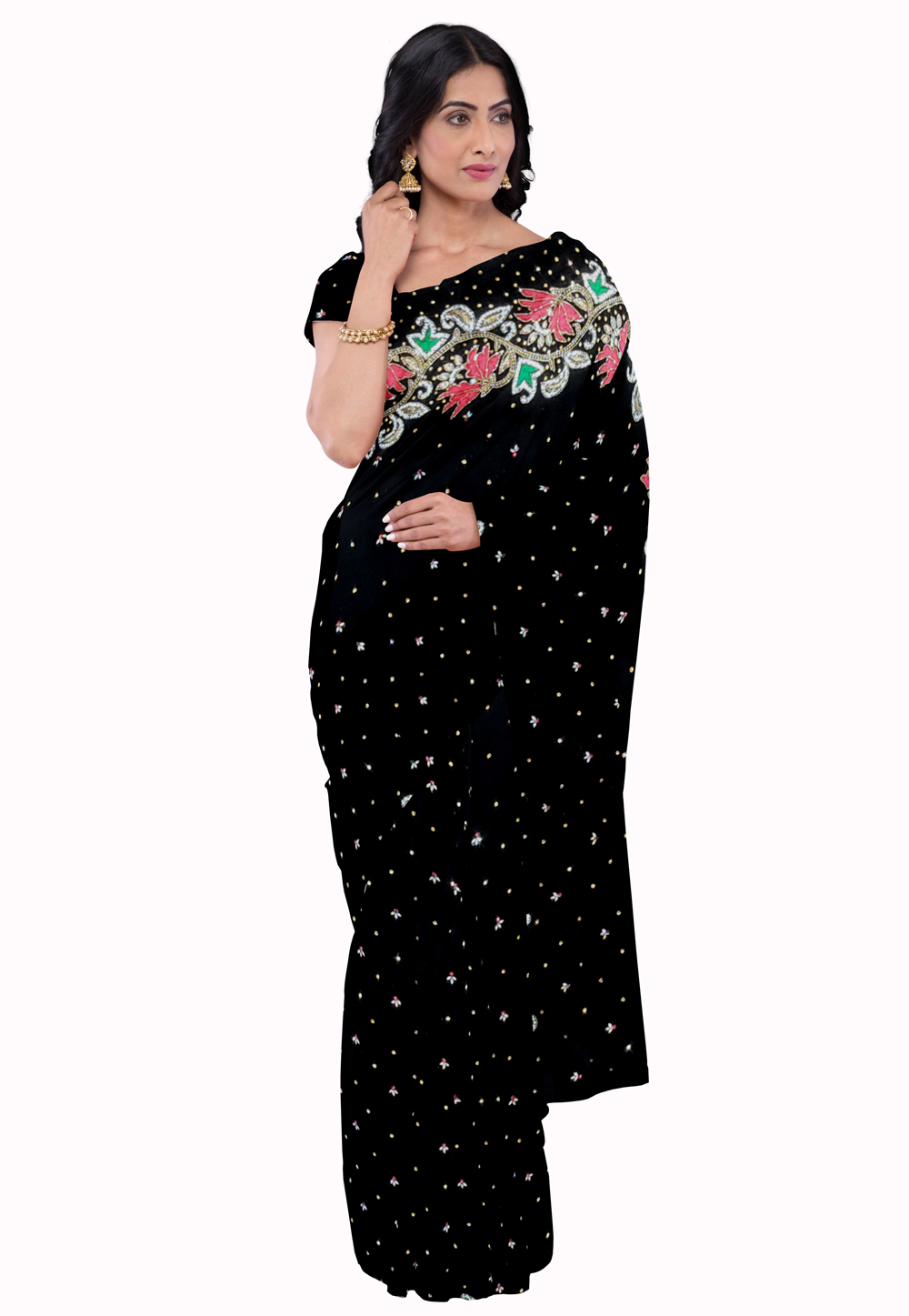 Black Georgette Saree With Blouse 205660