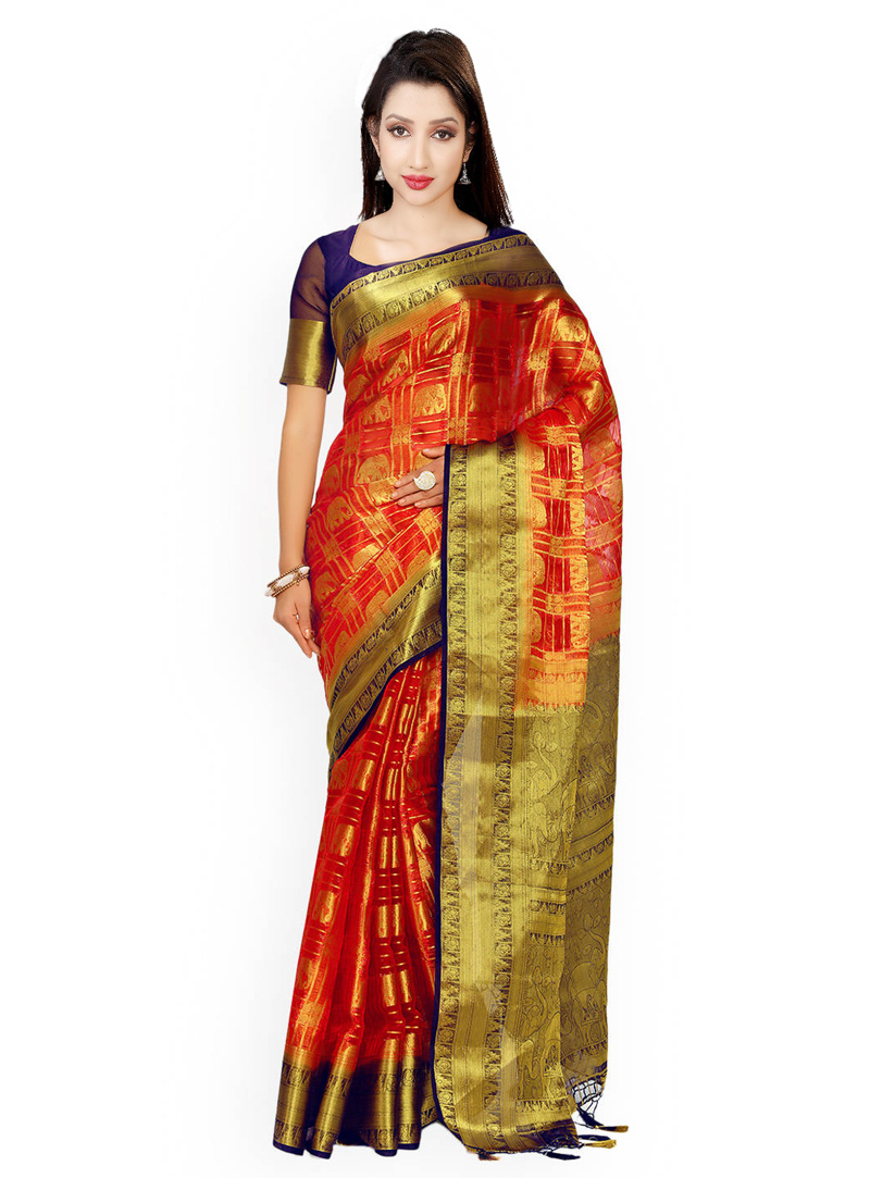 Red Silk Festival Wear Saree 140130