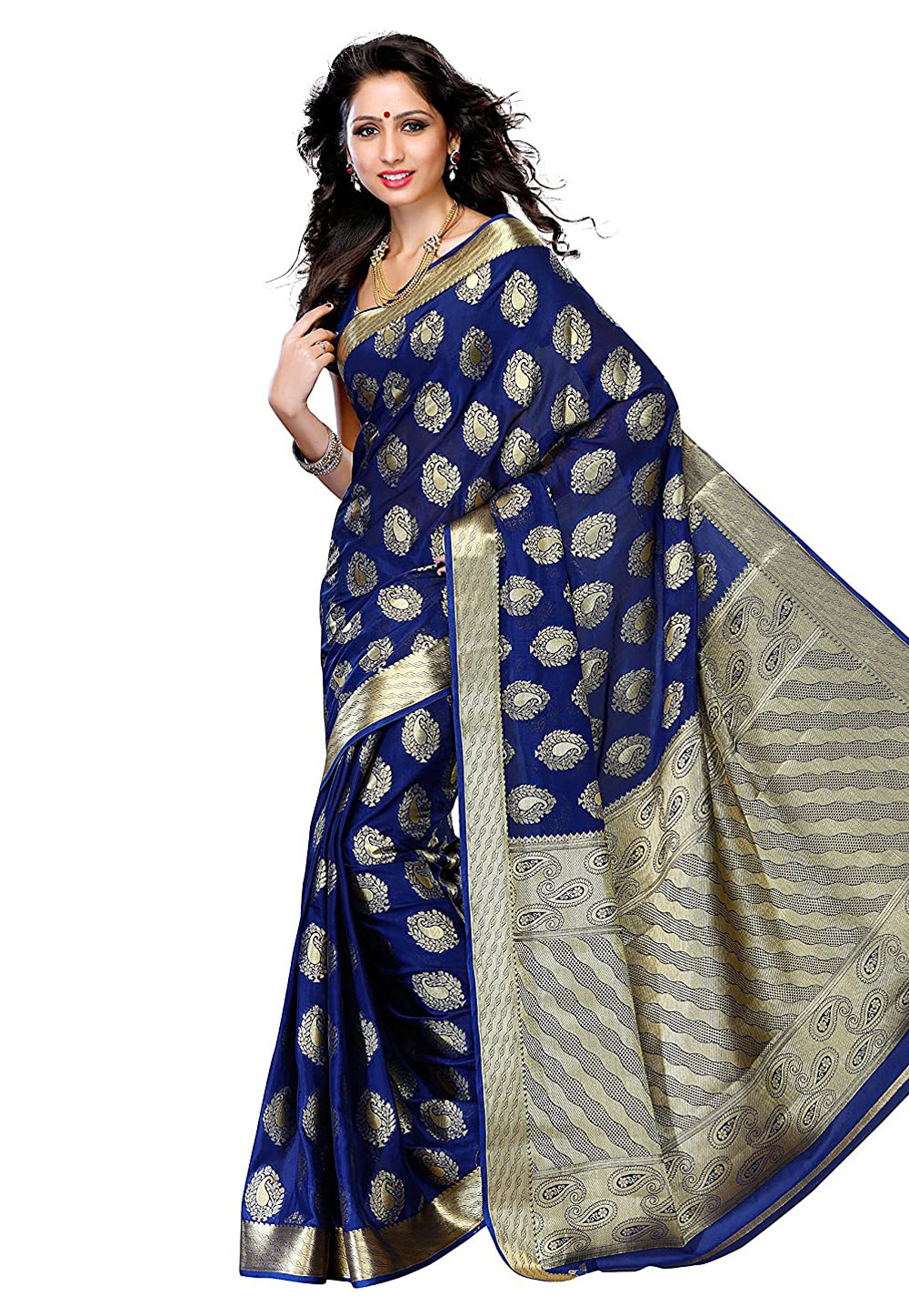 Blue Kanjivaram Silk Saree With Blouse 201460