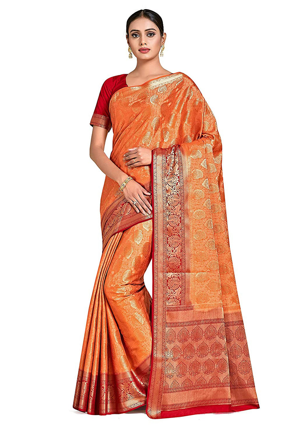 Orange Kanjivaram Silk Festival Wear Saree 201469