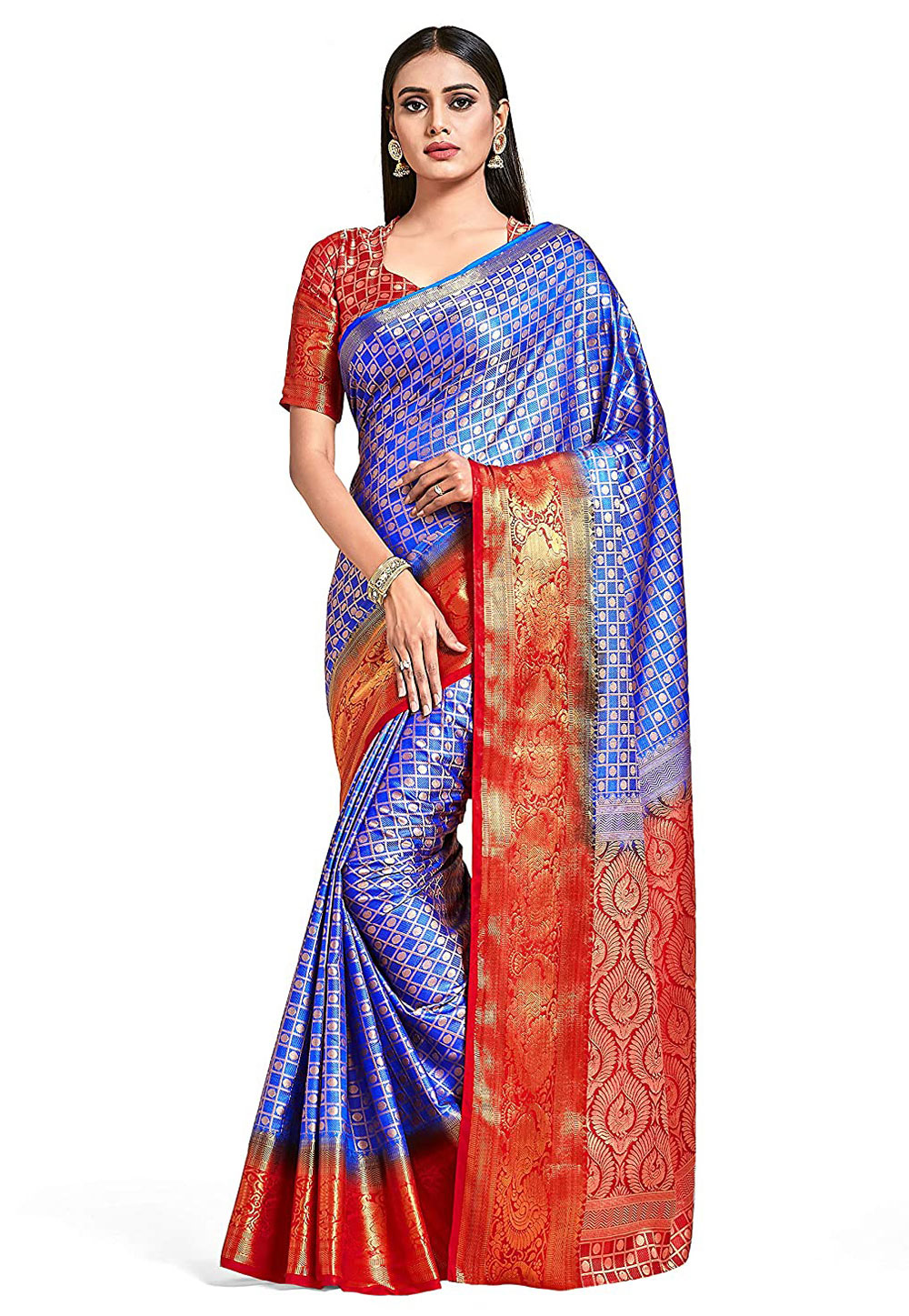 Blue Kanjivaram Silk Saree With Blouse 201480