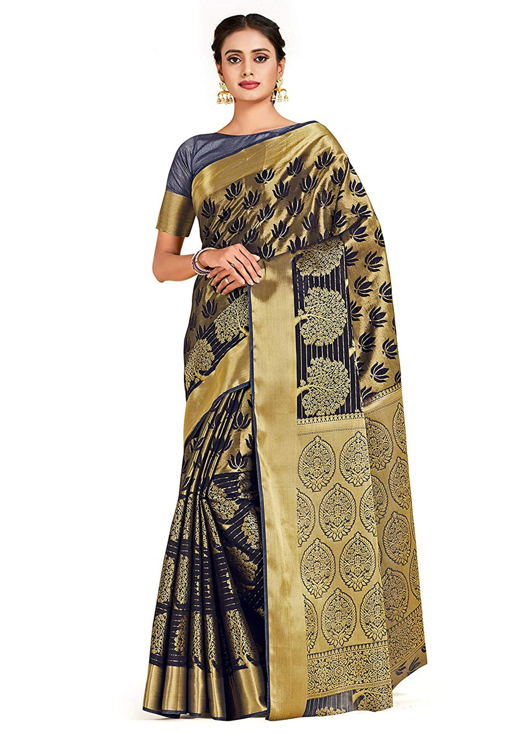 Black Kanjivaram Silk Festival Wear Saree 201481