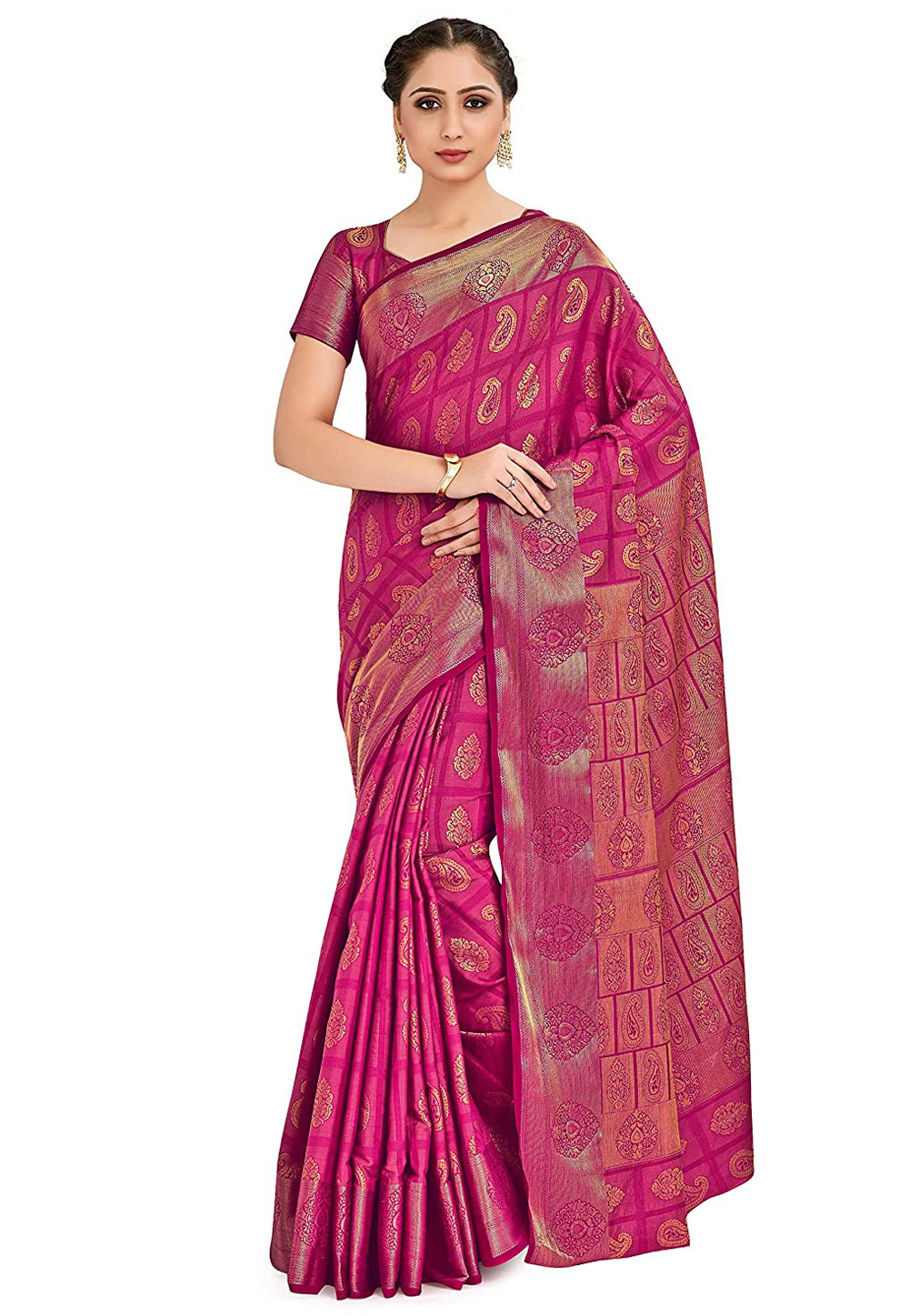 Magenta Kanjipuram Silk Festival Wear Saree 201487