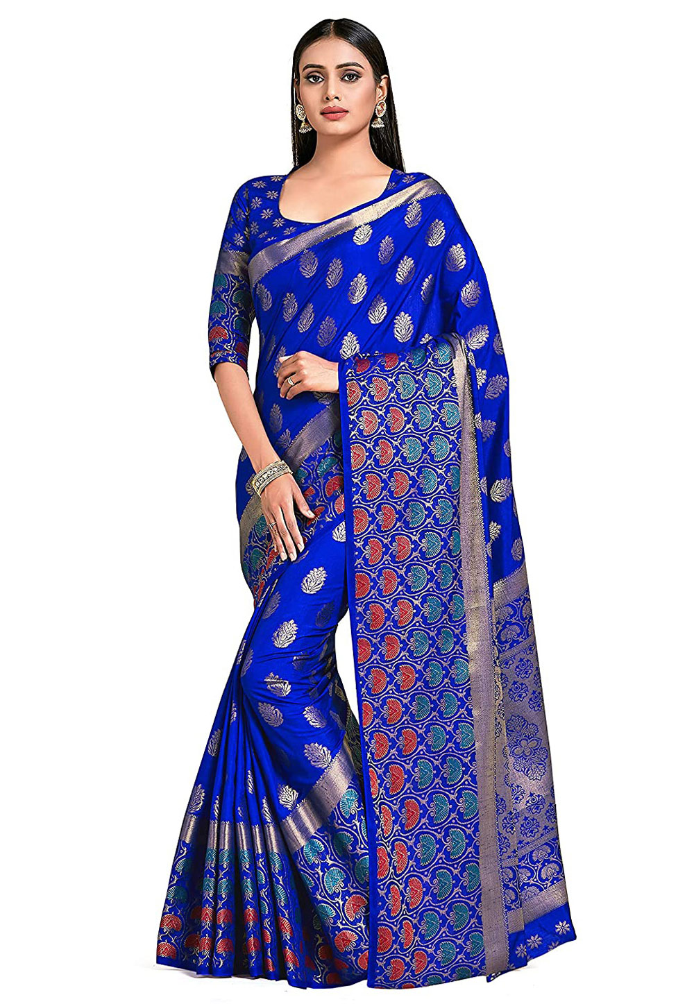 Blue Kanjivaram Silk Saree With Blouse 201492