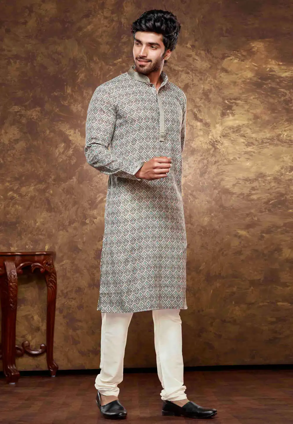 Cream Cotton Kurta Pajama 288056