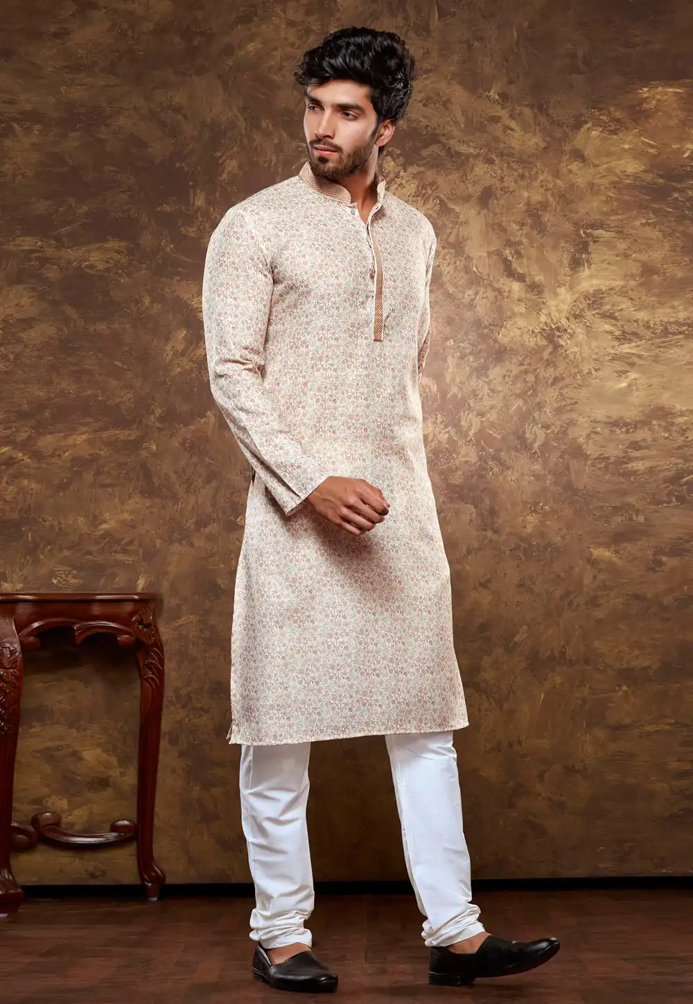 Cream Cotton Kurta Pajama 288061