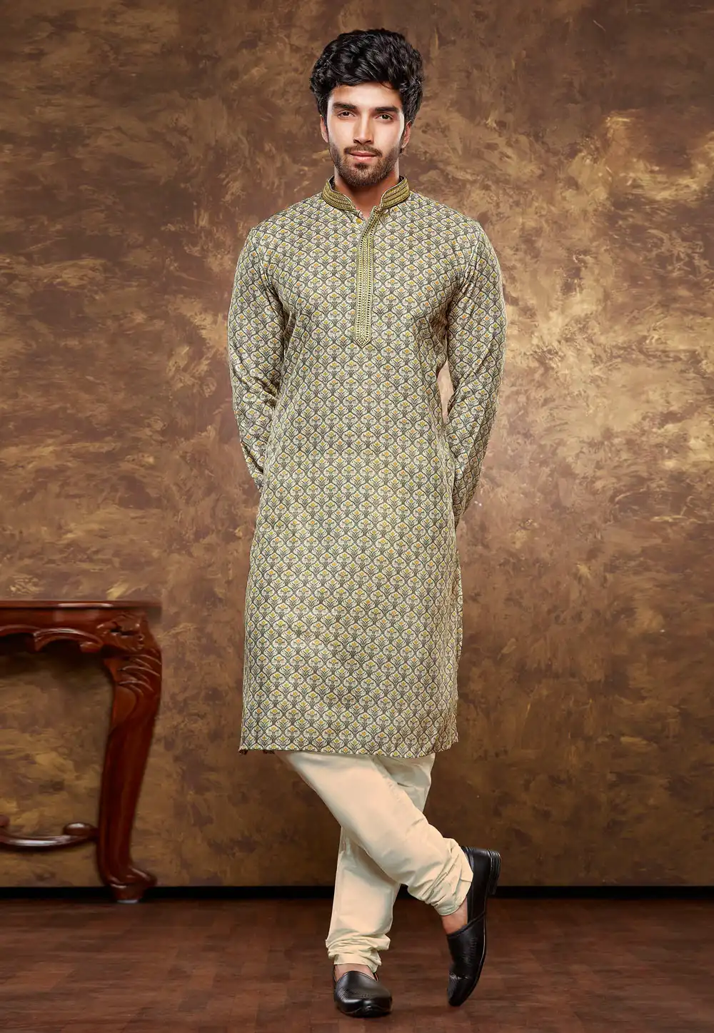 Cream Cotton Kurta Pajama 288065