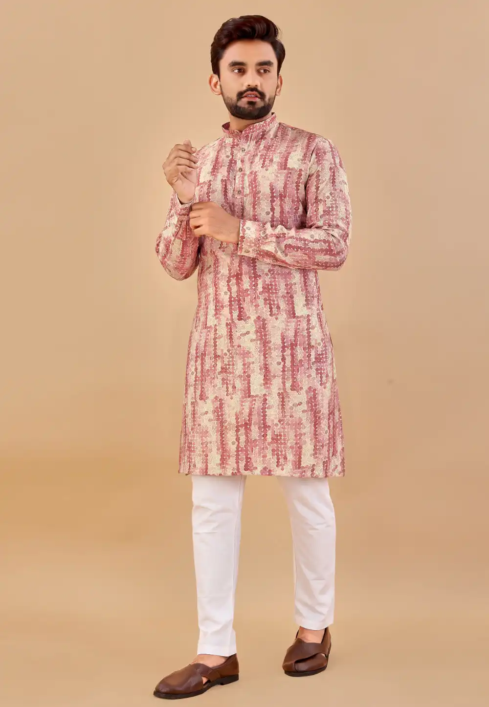 Cream Cotton Kurta Pajama 290097