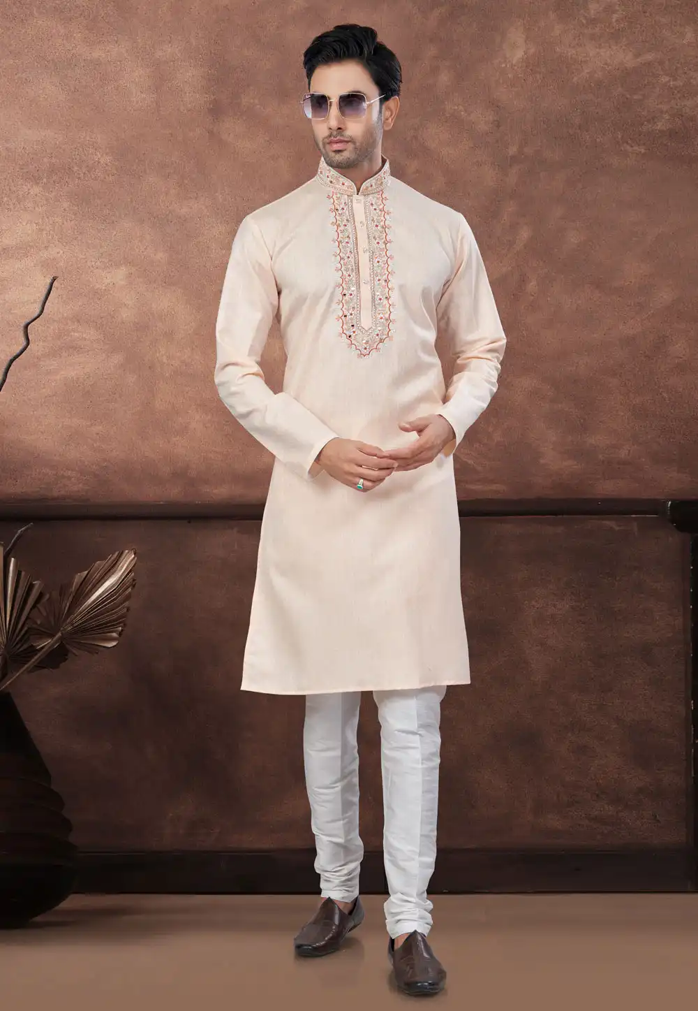 Cream Cotton Kurta Pajama 294630