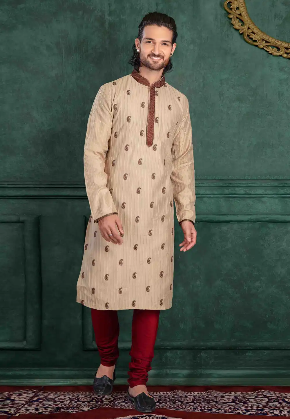 Cream Cotton Kurta Pajama 288848