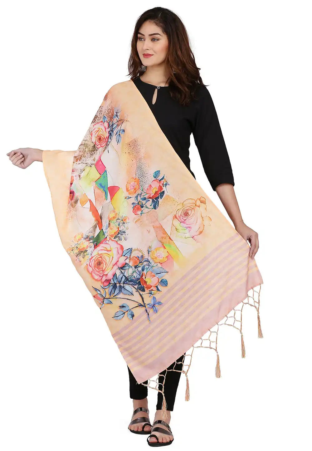 Cream Muslin Dupatta 292362