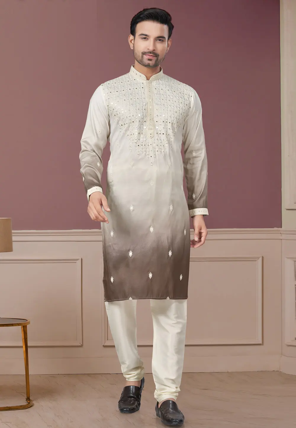 Cream Silk Kurta Pajama 300300