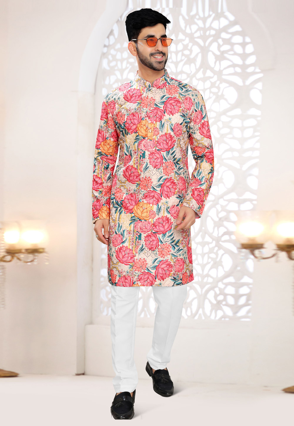 Cream Silk Kurta Pajama 304945