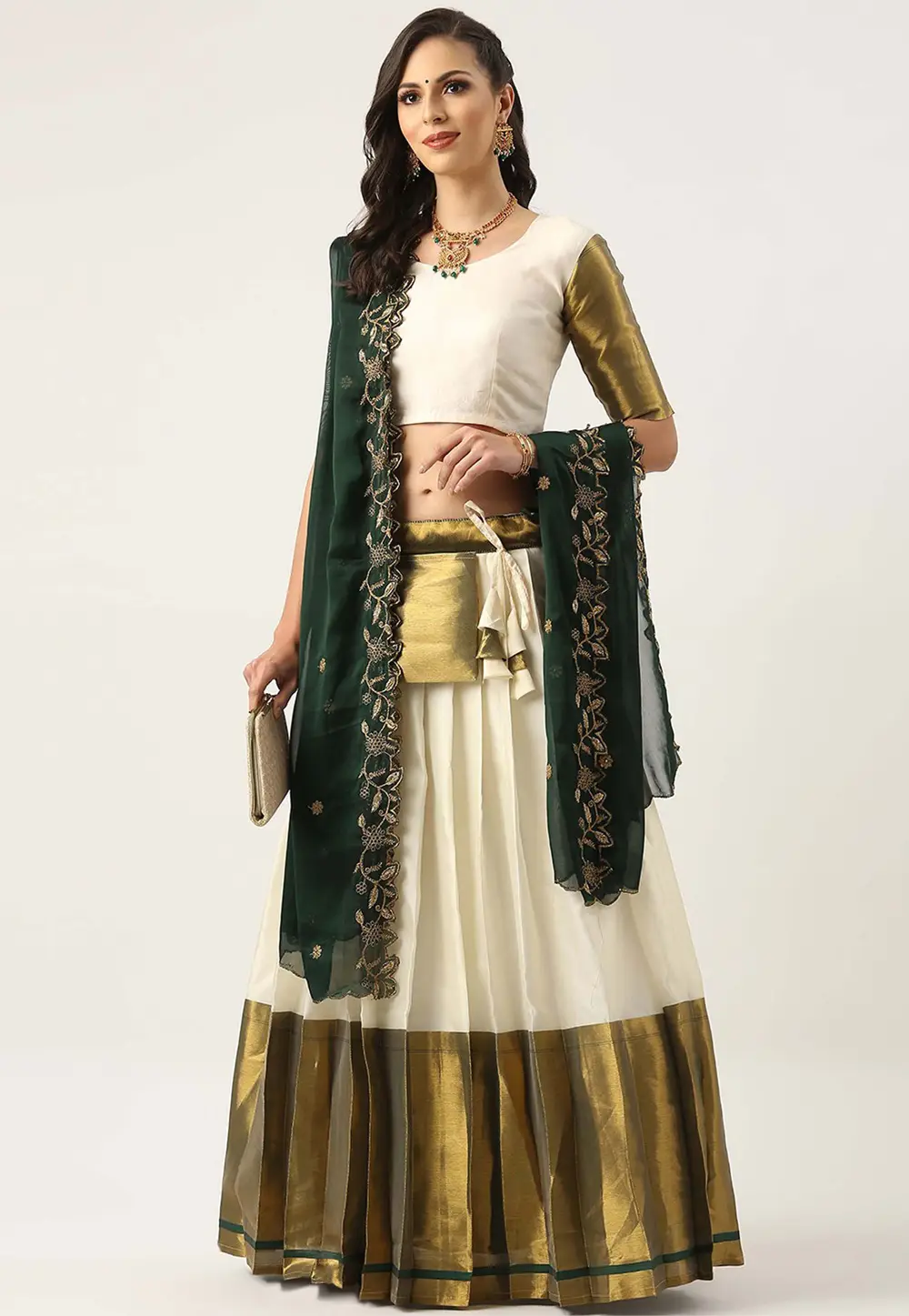 Cream Silk Lehenga Choli 295185