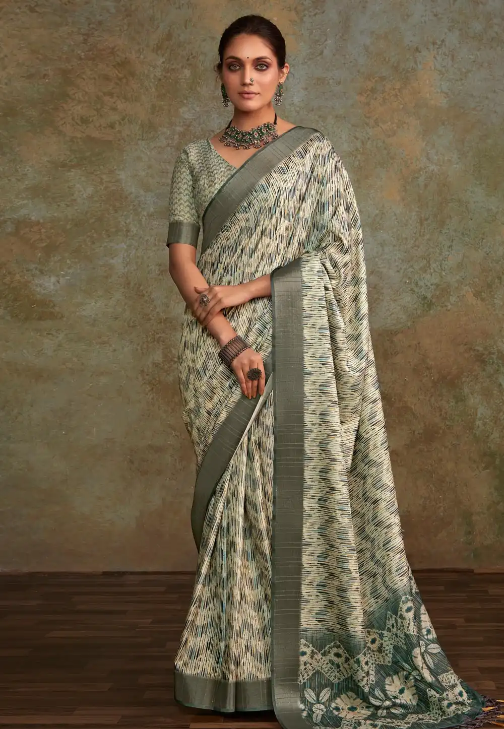 Cream Silk Saree With Blouse 289083