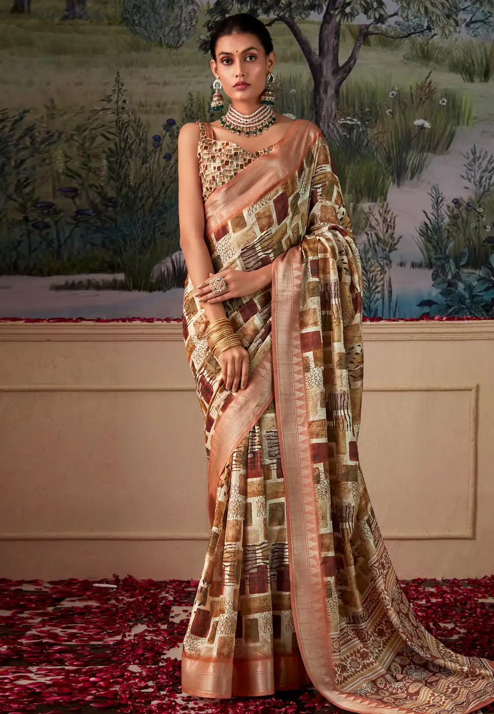 Cream Tussar Silk Saree With Blouse 288914