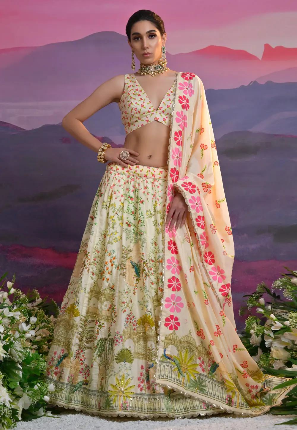 Cream Viscose Lehenga Choli For Wedding 304760